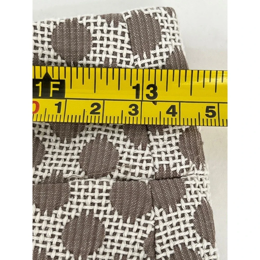 Ann Taylor Loft Woven Mini Skirt - Brown Polka Dot Print,‎ Fitted Lined Sz 0P